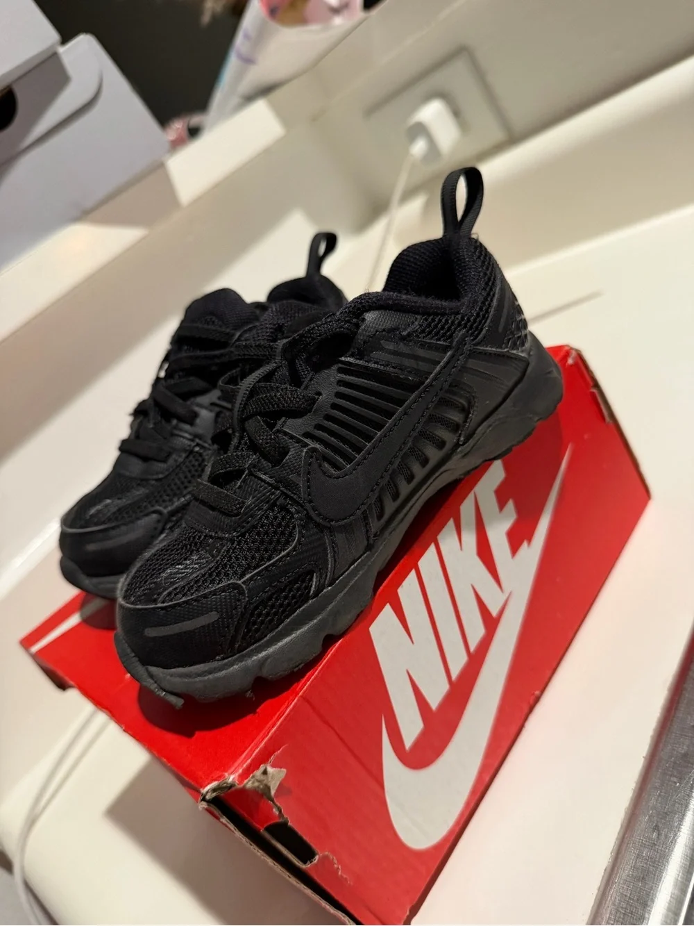 Nike Kids Black Mesh & Synthetic Sneakers